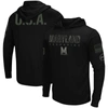 Colosseum Black Maryland Terrapins Oht Military Appreciation Hoodie Long Sleeve T-shirt In Black