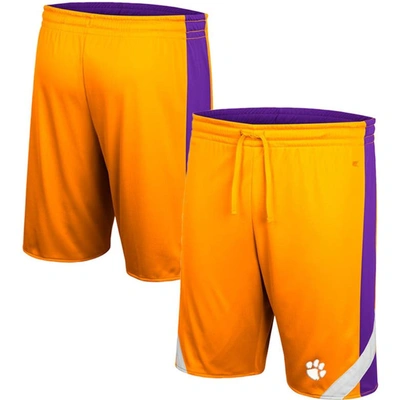 Colosseum Orange/purple Clemson Tigers Am I Wrong Reversible Shorts