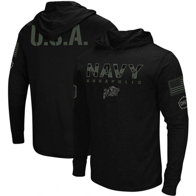 Colosseum Men's Black Navy Midshipmen Oht Military-inspired Appreciation Hoodie Long Sleeve T-shirt