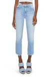 MOTHER THE INSIDER HIGH WAIST STEP FRAYED HEM CROP JEANS