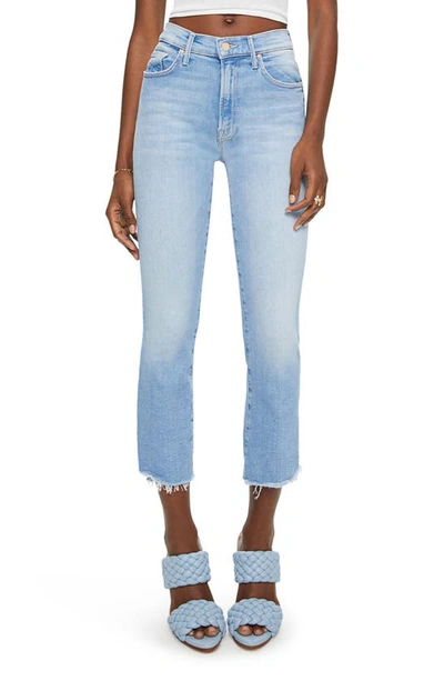 MOTHER THE INSIDER HIGH WAIST STEP FRAYED HEM CROP JEANS