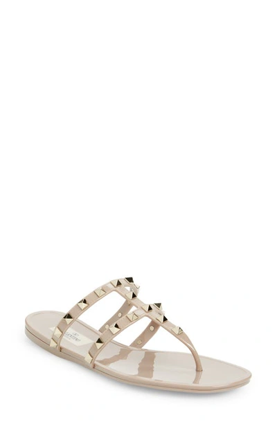 Valentino Garavani Rockstud Jelly Sandal In Poudre