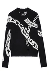ZADIG & VOLTAIRE STARRY CHAIN PRINT CASHMERE SWEATER