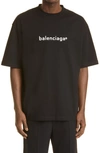 Balenciaga New Copyright Logo Graphic Tee In Noir/ecru