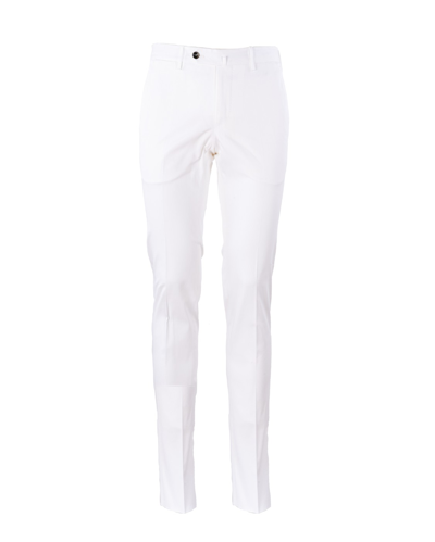 Pt01 Cotton Trousers In Bianco