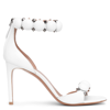 ALAÏA LA BOMBE WHITE LEATHER SANDALS