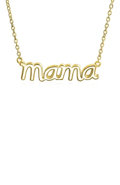 Bling Jewelry Sterling Silver 'mama' Station Necklace In Gold