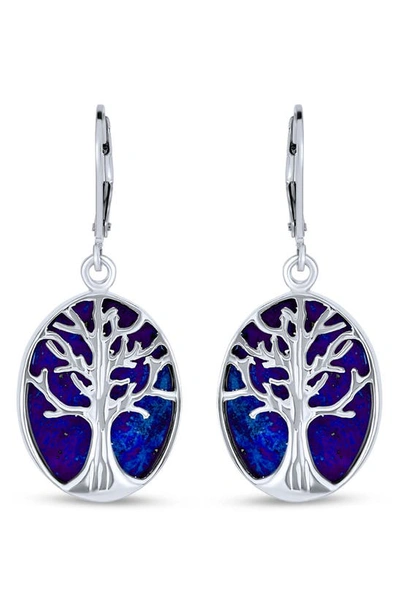 Bling Jewelry Family Tree Life Celtic Drop Earrings In Blue