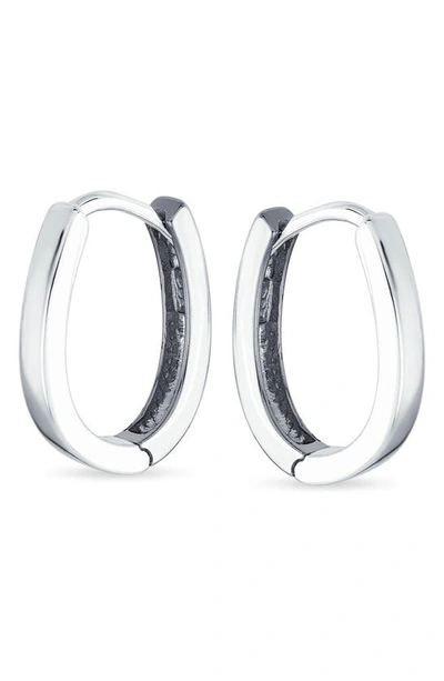 Bling Jewelry Oval Hoop Earrings In Silver