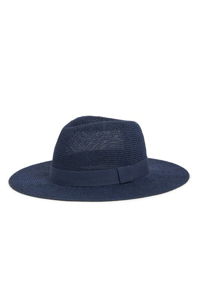 Nordstrom Rack Solid Packable Panama Hat In Navy Blazer