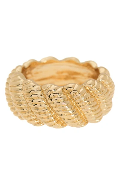 Nordstrom Rack Textured Wide Band Ring In Gold
