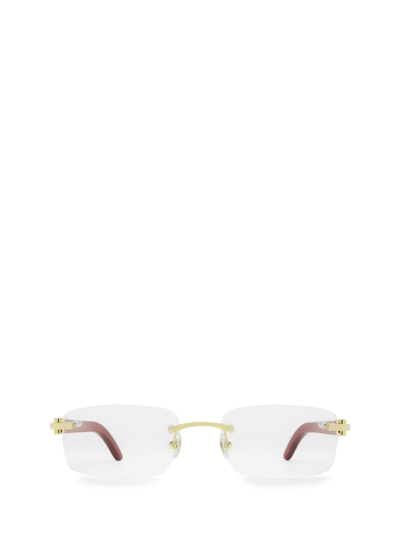 Cartier Ct0052o Gold & Red Glasses