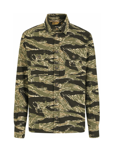 Dolce & Gabbana Camouflage-print Cotton-blend Ripstop Shirt In Multicolour