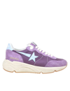 Golden Goose Running Sole Sneakers In Suede In Purple