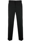 BALMAIN BLACK WOOL BLEND TROUSERS