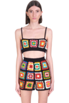 Alanui Positive Vibes Hand-crochet Bralette In Black