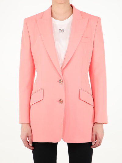 Dolce & Gabbana Single-breasted Two-button Jacket In Pink