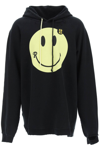 Raf Simons Black Smiley Edition 50th Anniversary Print Hoodie In Black (black)