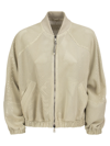 BRUNELLO CUCINELLI PERFORATED SUEDE JACKET WITH MONILE