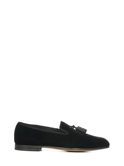 Tom Ford William Leather-trimmed Velvet Tasselled Loafers In Black
