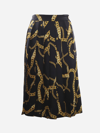 VERSACE FLARED SKIRT WITH ALL-OVER CHAIN PRINT