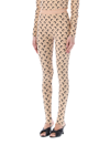 Marine Serre Crescent Moon Print Leggings In Tan Moon