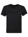 ALEXANDER WANG T FOUNDATION JSY SHRUNK T-SHIRT W/PUFF LOGO & BOUND NECK