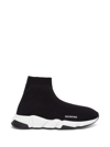 Balenciaga Speed Sock Sneakers With Tricolor Sole, Toddler/kids In Black