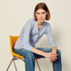 Sandro Gabrielle Ribbed Knit Cardigan In Blue Sky