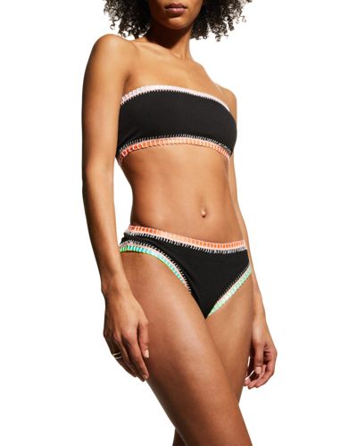 Platinum Inspired By Solange Ferrarini Exposed-trim Bandeau Bikini Top In Mid Multi