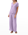 Michael Stars Draya V-neck Gauze Tee In Empress