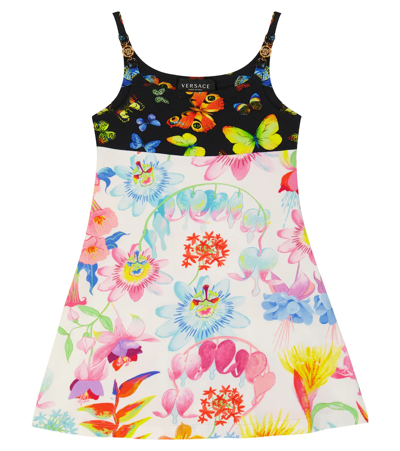 Versace Kids' Jardin Jersey Dress In Multi