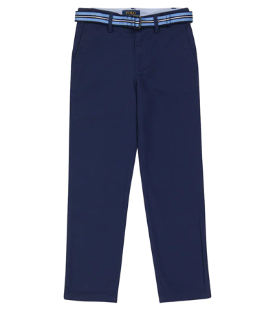 Polo Ralph Lauren Kids' Bedford Mid-rise Cotton Pants In Newport Navy