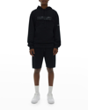 HELMUT LANG MEN'S TRAPUNTO LOGO PULLOVER HOODIE