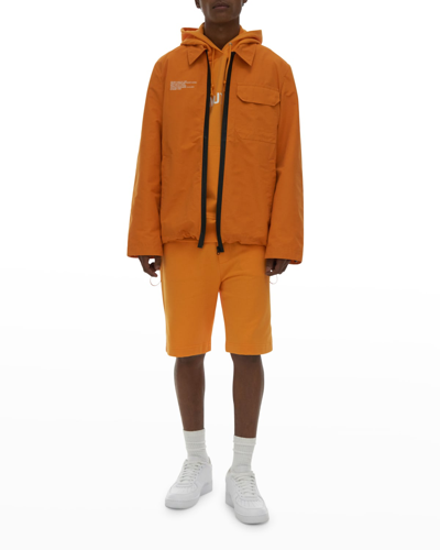 Helmut Lang Men's Core Logo Terry Sweat Shorts In Apricot