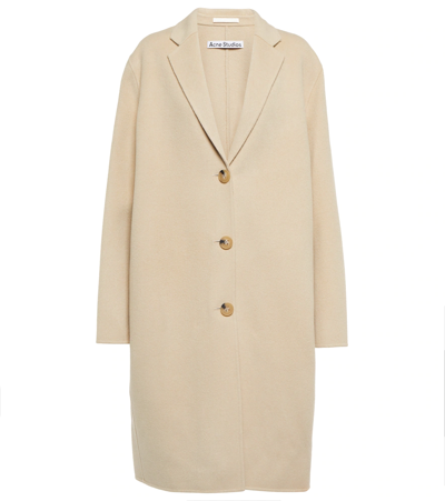 Acne Studios Avalon Single-breasted Wool Coat In Cold Beige