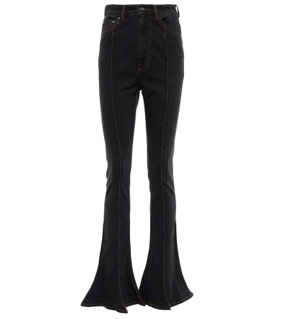 Y/project Trumpet High-waisted Flared Jeans In Black