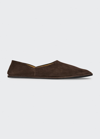 The Row Men's Canal Leather Slip-on Shoes In Espresso