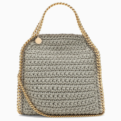 Stella Mccartney Taupe Crochet Falabella Mini Bag In Grey