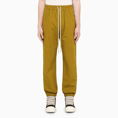 Rick Owens Ochre Cotton Joggers In Yellow