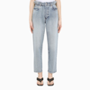 Miu Miu Light Blue Jeans With Ruffled Waist In Light Blue