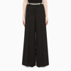 Stella Mccartney Black Palazzo Trousers With Logoed Band In Black