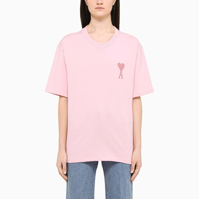 Ami Alexandre Mattiussi Pale Pink Ami De Coeur T-shirt