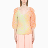 Stella Mccartney Ladies Purple Tie-dyed V-neck Blouse In Multicolor