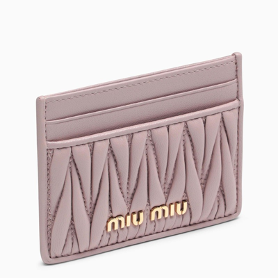 Miu Miu Pink Matelassé Leather Cardholder