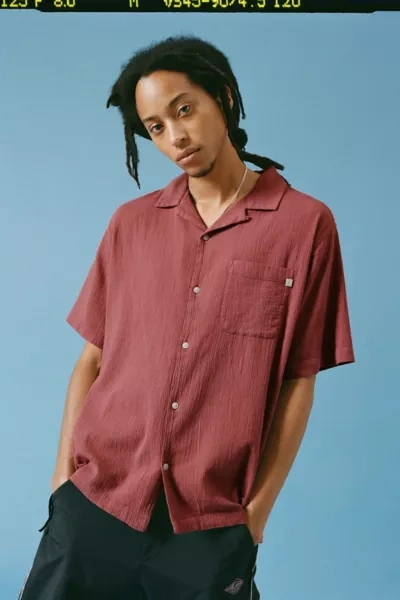 Standard Cloth Liam Crinkle Shirt In Berry