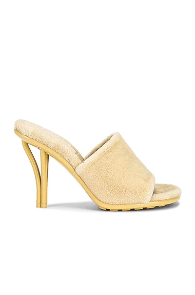 Bottega Veneta Architectural-heel Slide Sandals In Butter