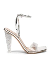 Gianvito Rossi Odyssey 105 Glitter-plexi And Leather Sandals In Silver & Silver