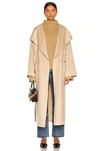 Totême Signature Draped Wool And Cashmere-blend Coat In Eggnog