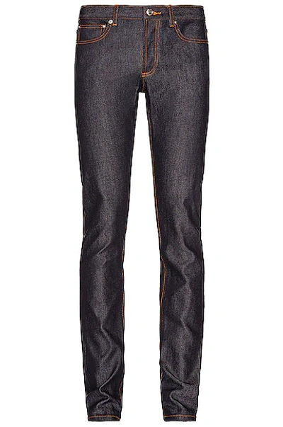 Apc Black Petite New Standard Jeans In Indigo